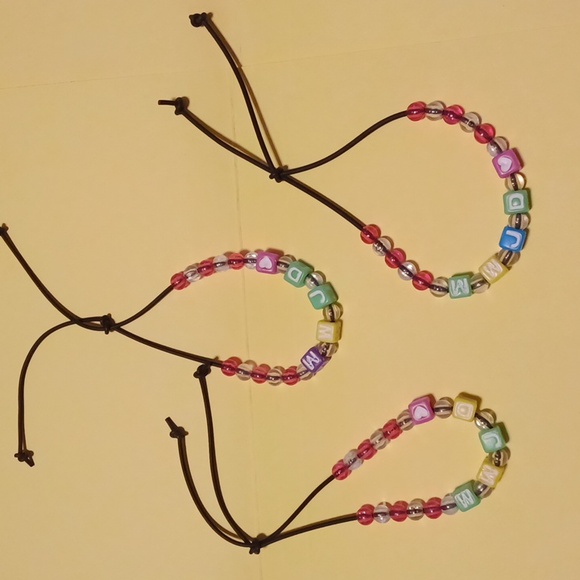 Hand Crafted Jewelry - Assorted Handmade WWJD Bead Bracelets Bucket